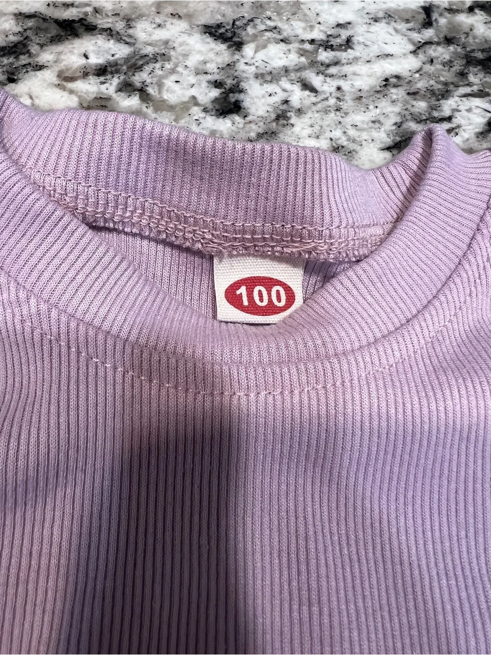 Girls Lavender Ribbed 2-Piece Lounge Set Size 100 (Approx. 3T)